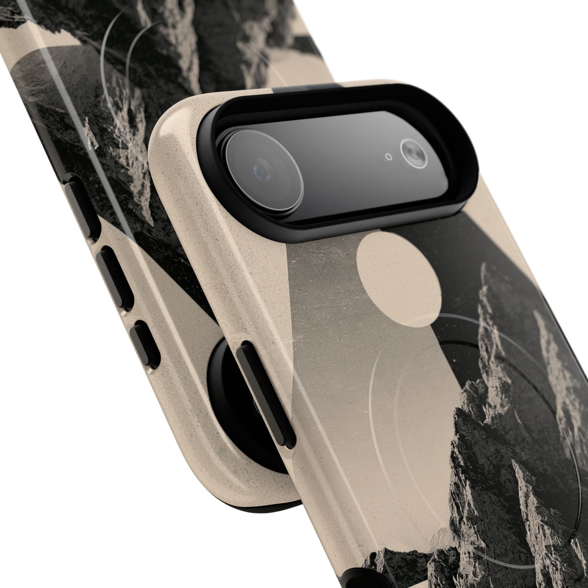 Beige Tough 2.0 Magsafe Phone Case for iPhone - Obsidian Summit Parchment