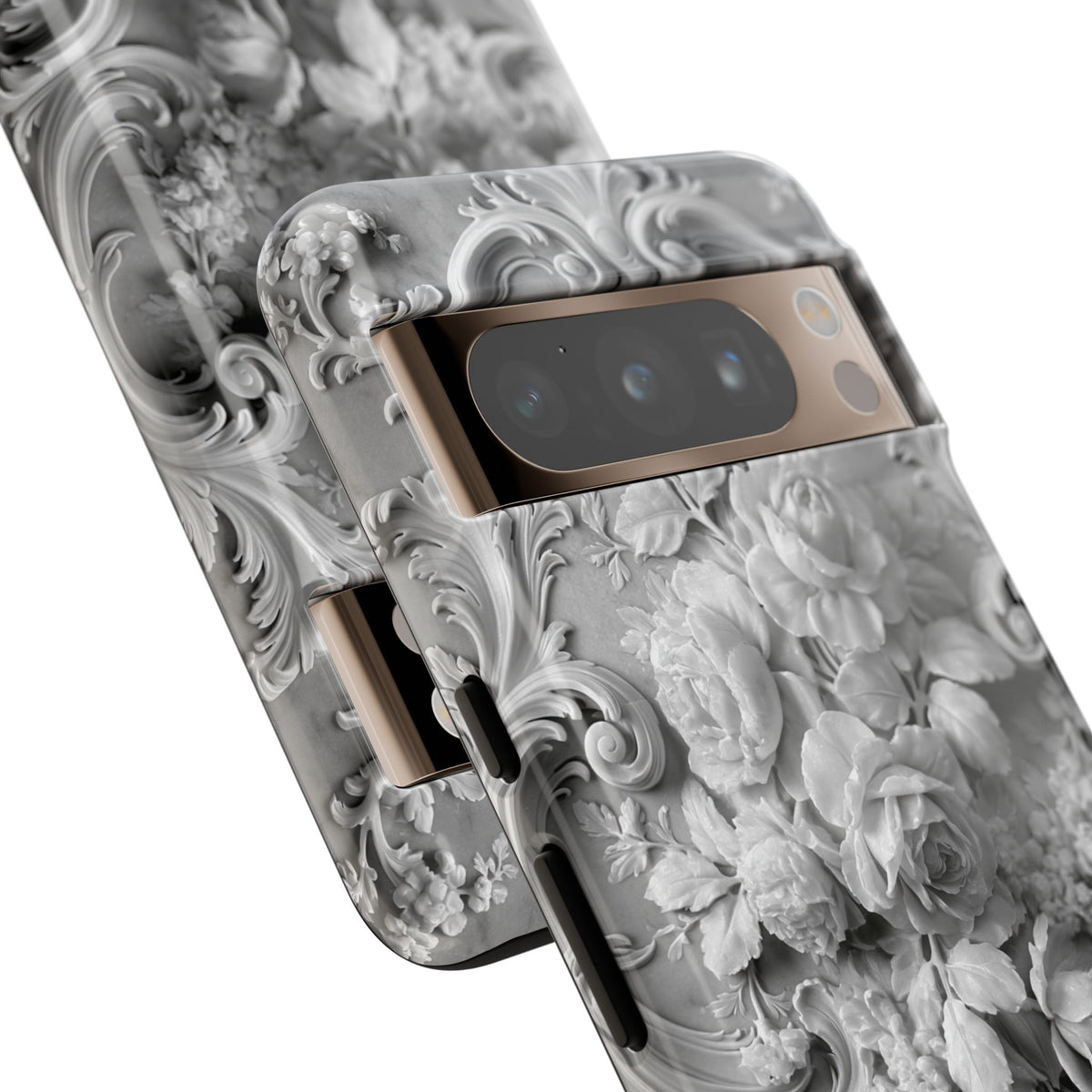 Rococo Marble Rose · Tough Phone Case for Pixel ·  White