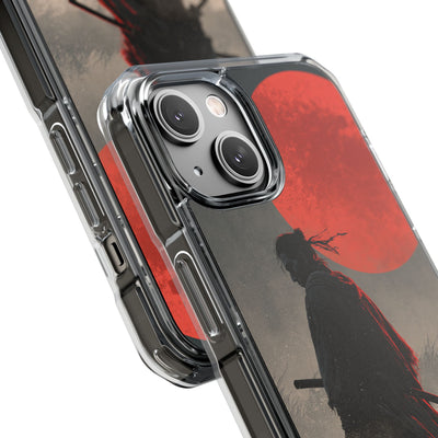 Crimson Moon Ronin · Clear Impact Magnetic Phone Case for iPhone · Black