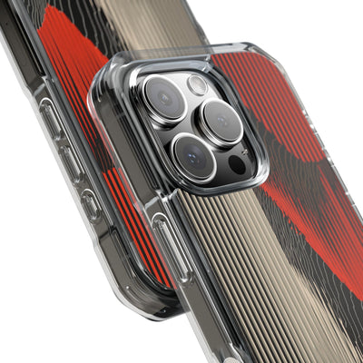 Red Impact MagSafe Phone Case for iPhone - Crimson Pulse Topo