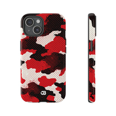 Crimson Halftone Camo · Tough Phone Case for iPhone · Red
