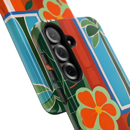 Oranje Bloesem Burst Samsung S25 Plus Case - Tough