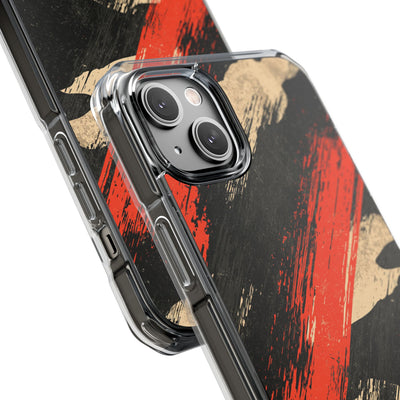 Urban Slash Camo · Clear Impact Magnetic Phone Case for iPhone · Black