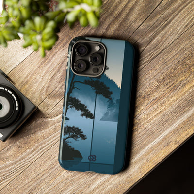 Blue Tough Phone Case for iPhone - Kyoto Mist Pine