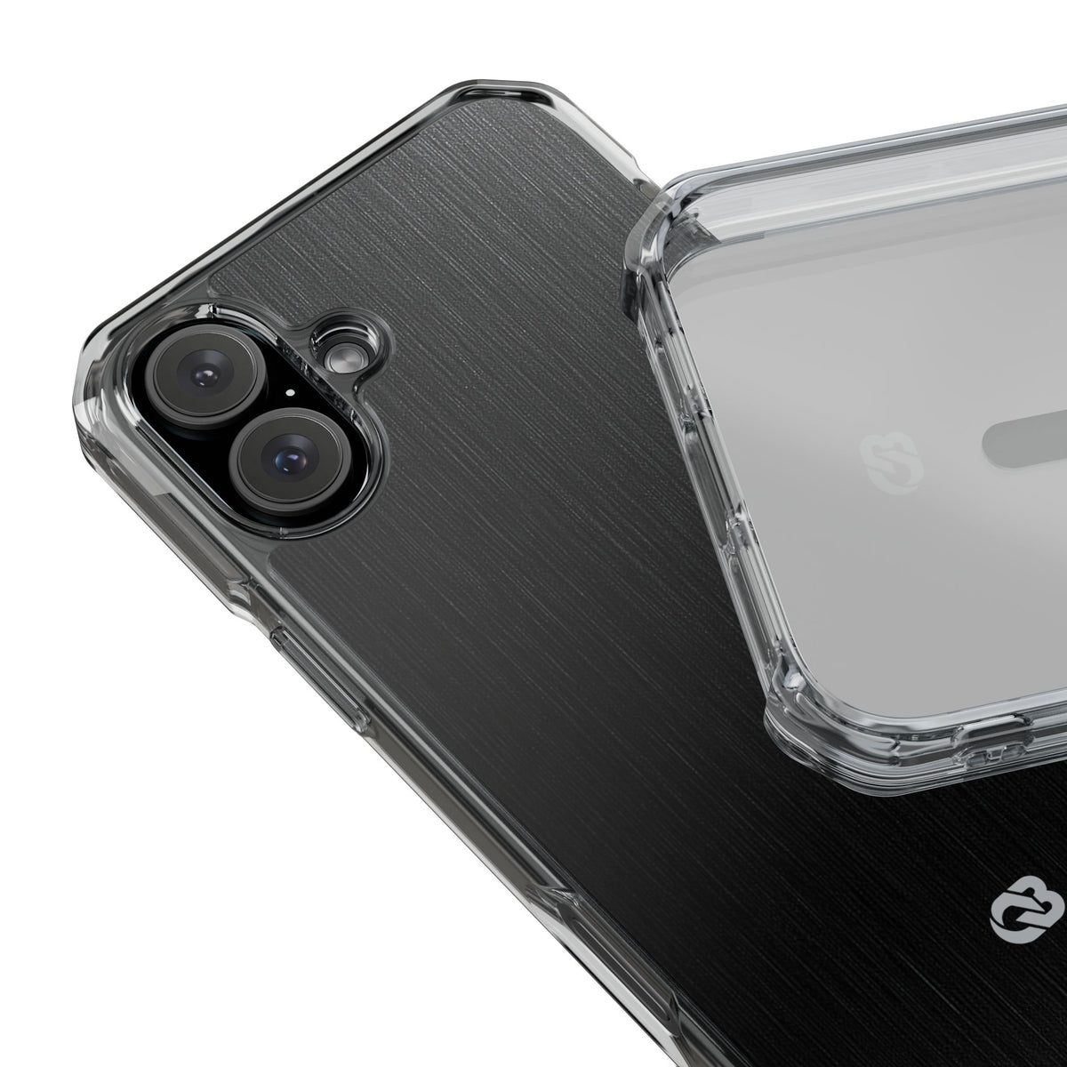 Obsidian Brushed Steel · Clear Impact Magnetic Phone Case for iPhone ·  Black