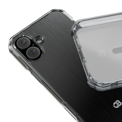 Obsidian Brushed Steel · Clear Impact Magnetic Phone Case for iPhone ·  Black