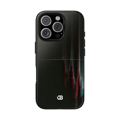 Black Tough Phone Case for iPhone - Corrupted Data Stream