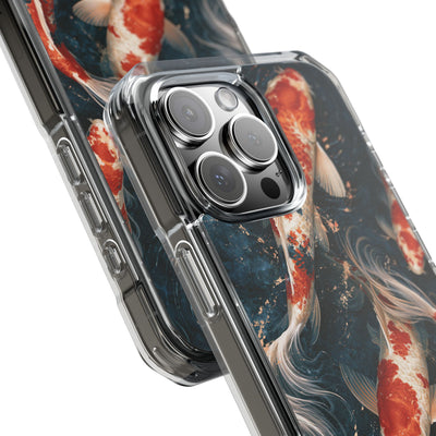 Imperial Nishikigoi · Clear Impact Magnetic Phone Case for iPhone ·  Blue