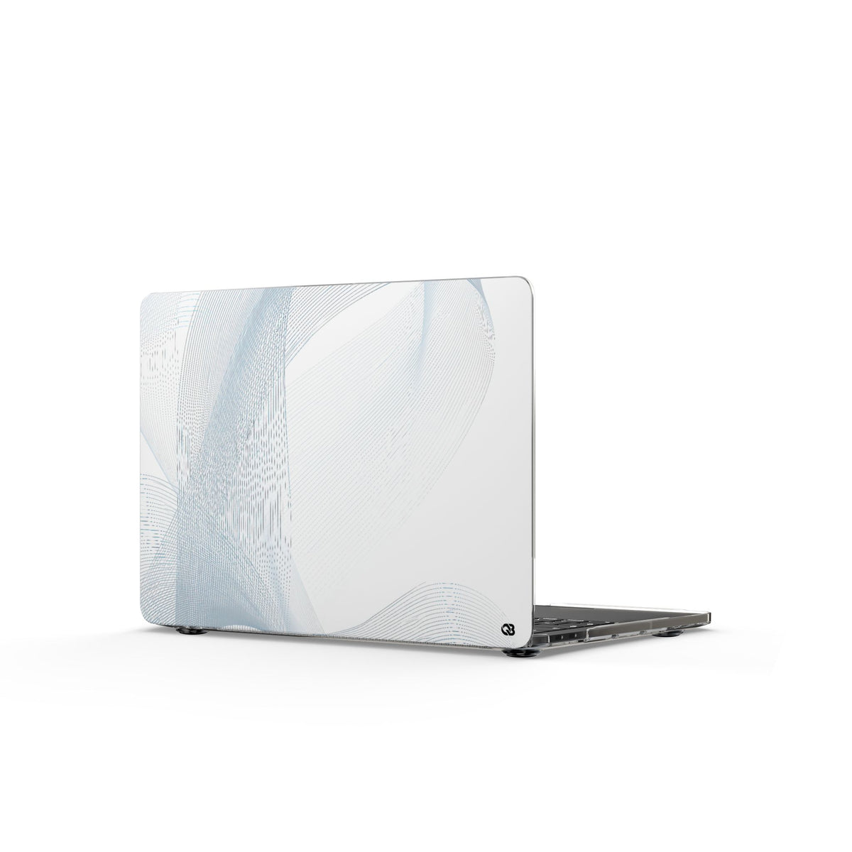 Glacial Contour Waves · Clear Hard Case for MacBook · White