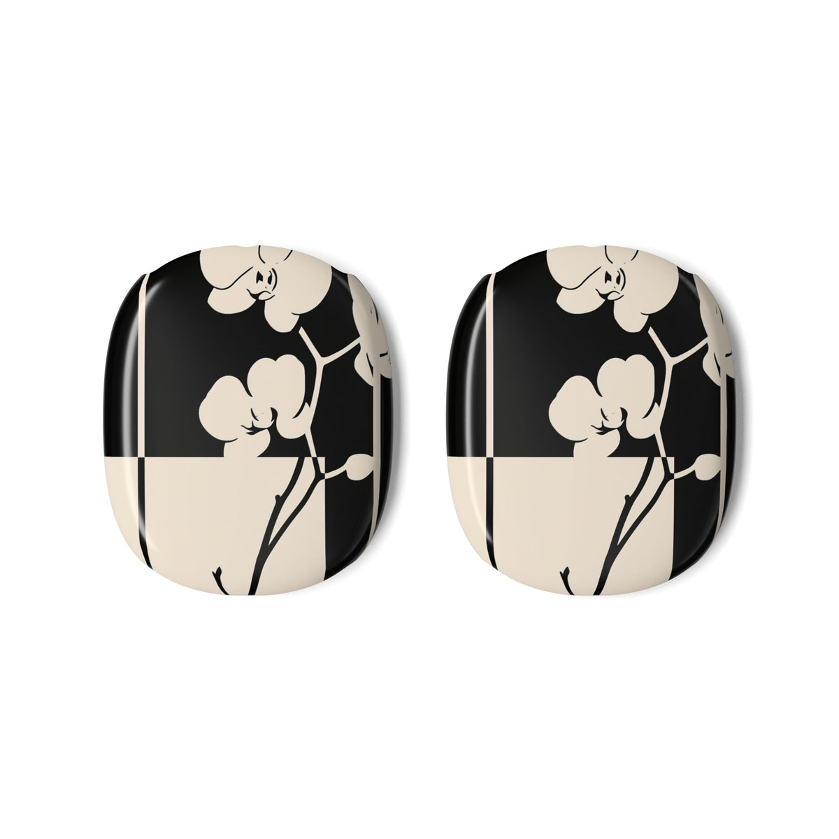 Geometric Orchid Bloom · Hard Case for AirPods Max · Black