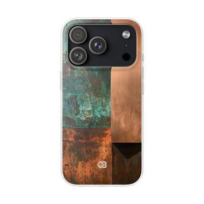 Teal Lite Phone Case for iPhone - Verdigris Copper Slab