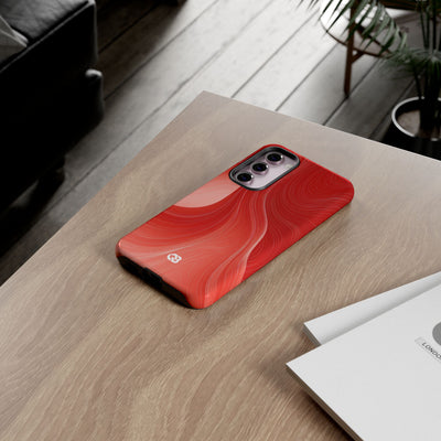 Red Tough Phone Case for Samsung - Crimson Silk Strands