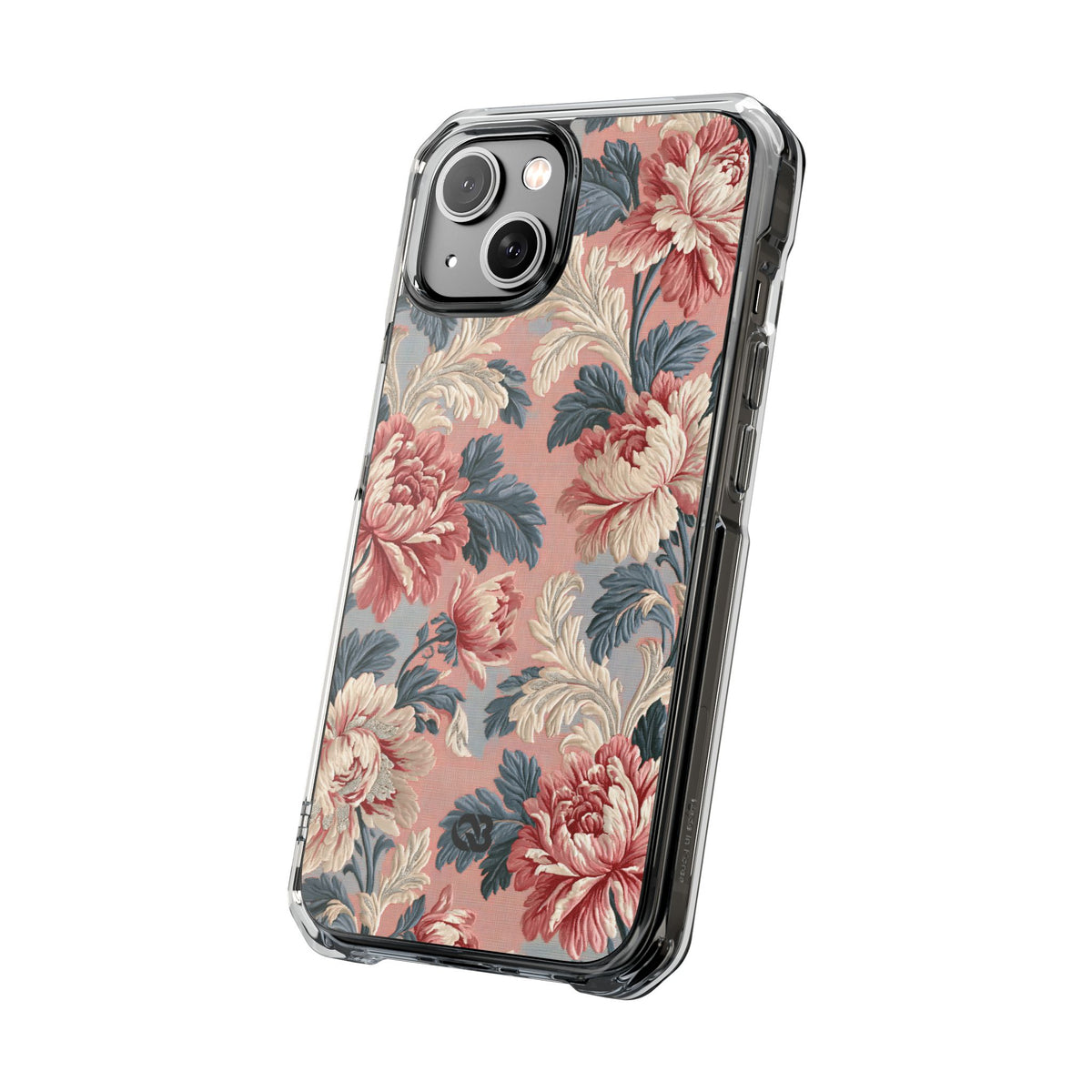 Blush Peony Jacquard · Clear Impact Magnetic Phone Case for iPhone ·  Pink