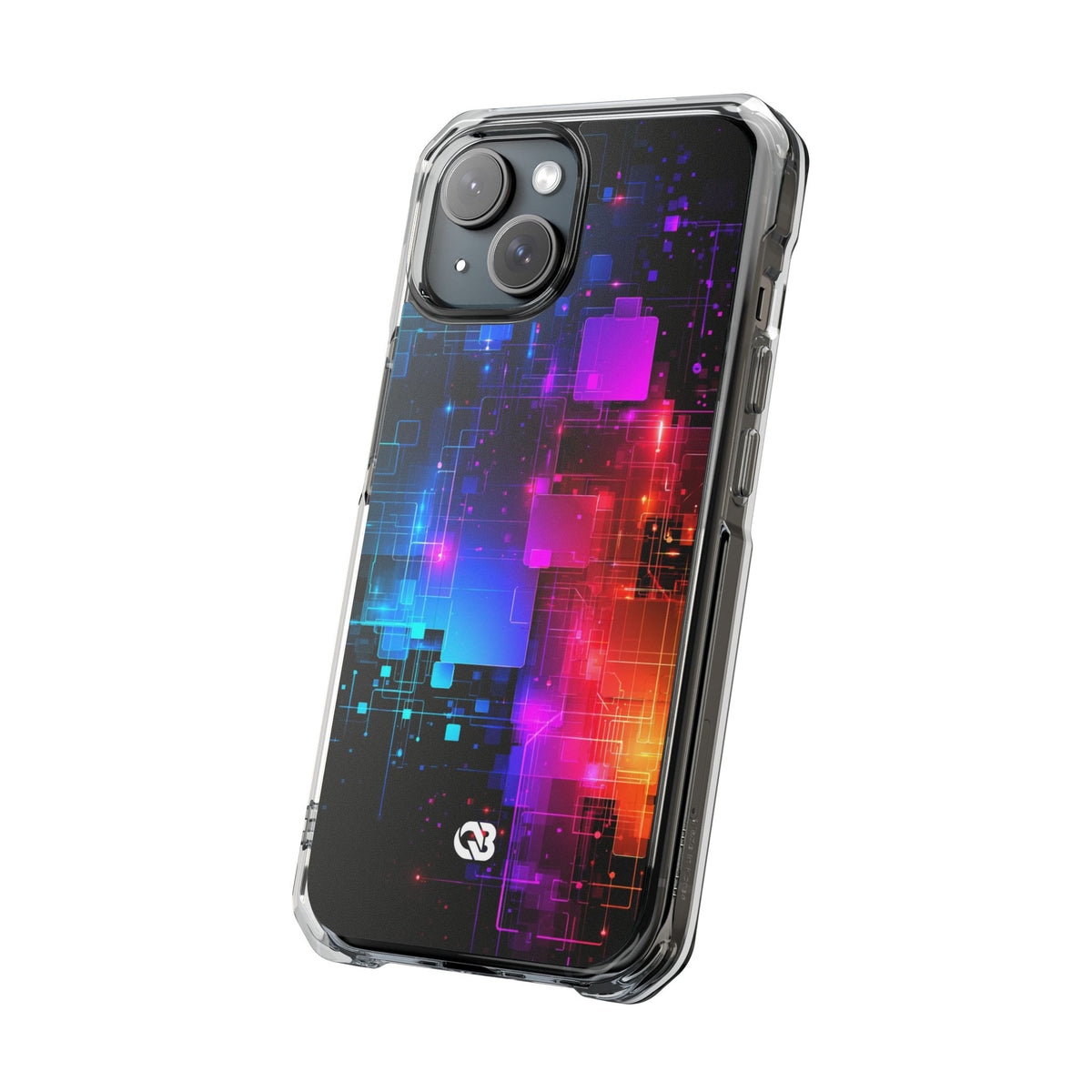 Spectral Circuit Grid · Clear Impact Magnetic Phone Case for iPhone · Black