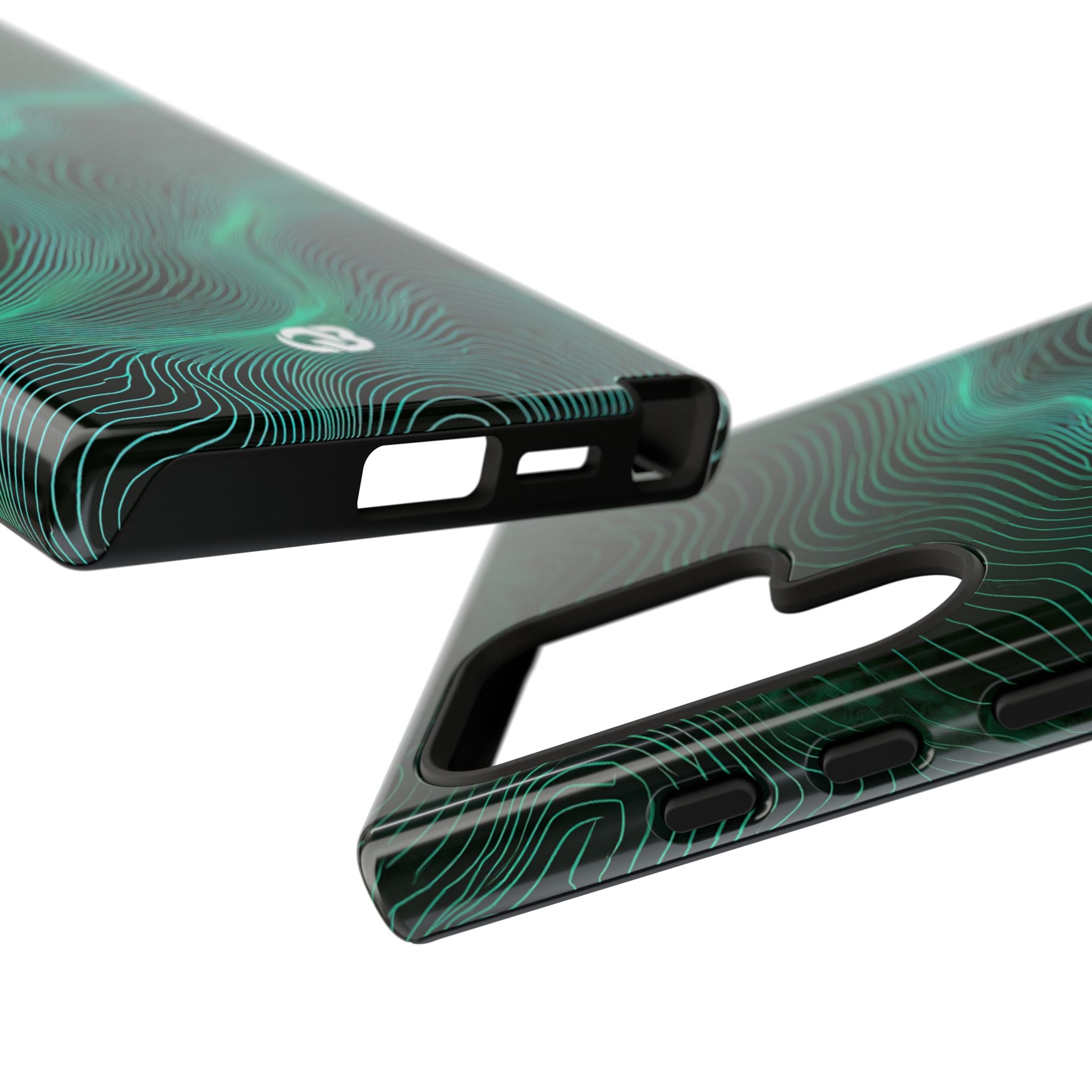 Teal Tough Phone Case for Samsung - Neon Jade Contour