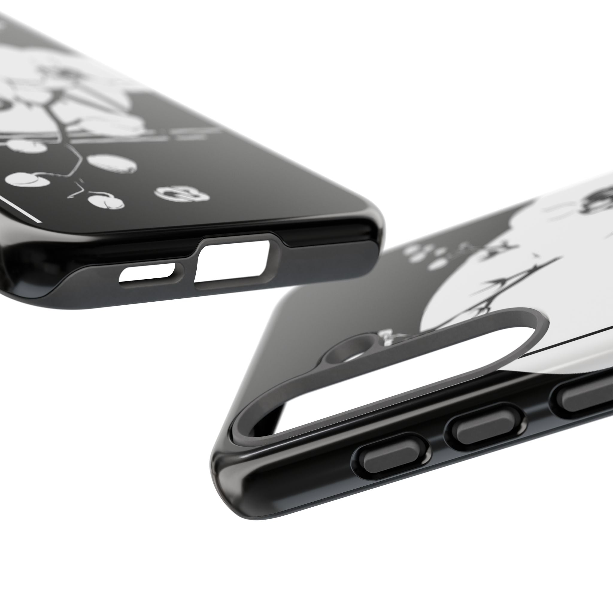 Black Tough Phone Case for Samsung - Lunar Orchid Grid