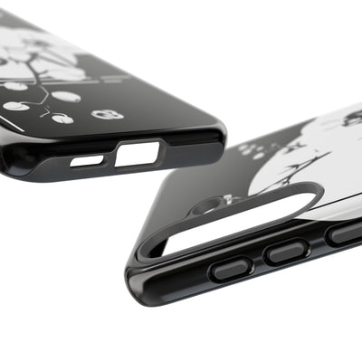 Black Tough Phone Case for Samsung - Lunar Orchid Grid