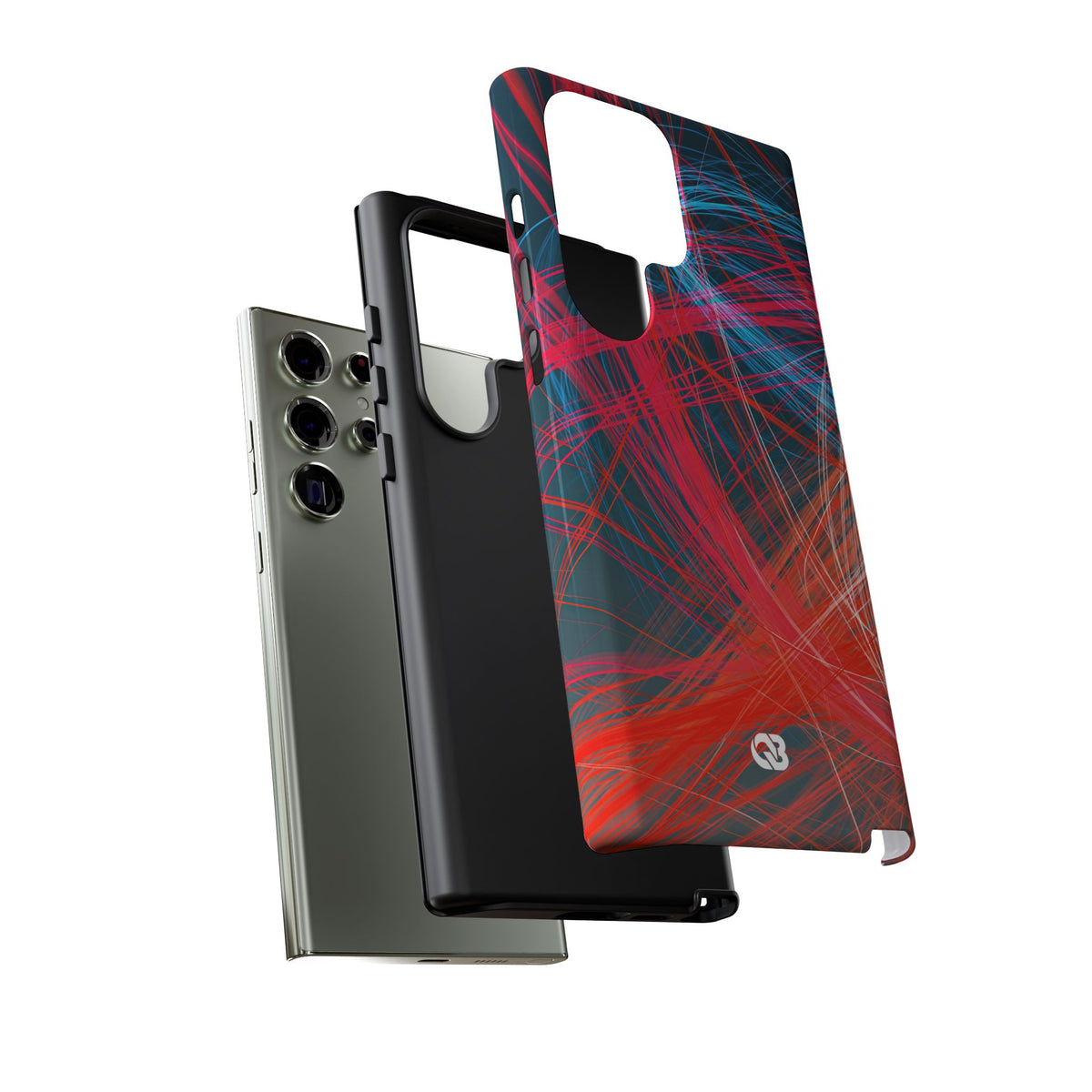 Neon Fiber Stream · Tough Phone Case for Samsung · Red