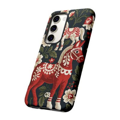 Nordic Dala Meadow · Tough Phone Case for Samsung · Red