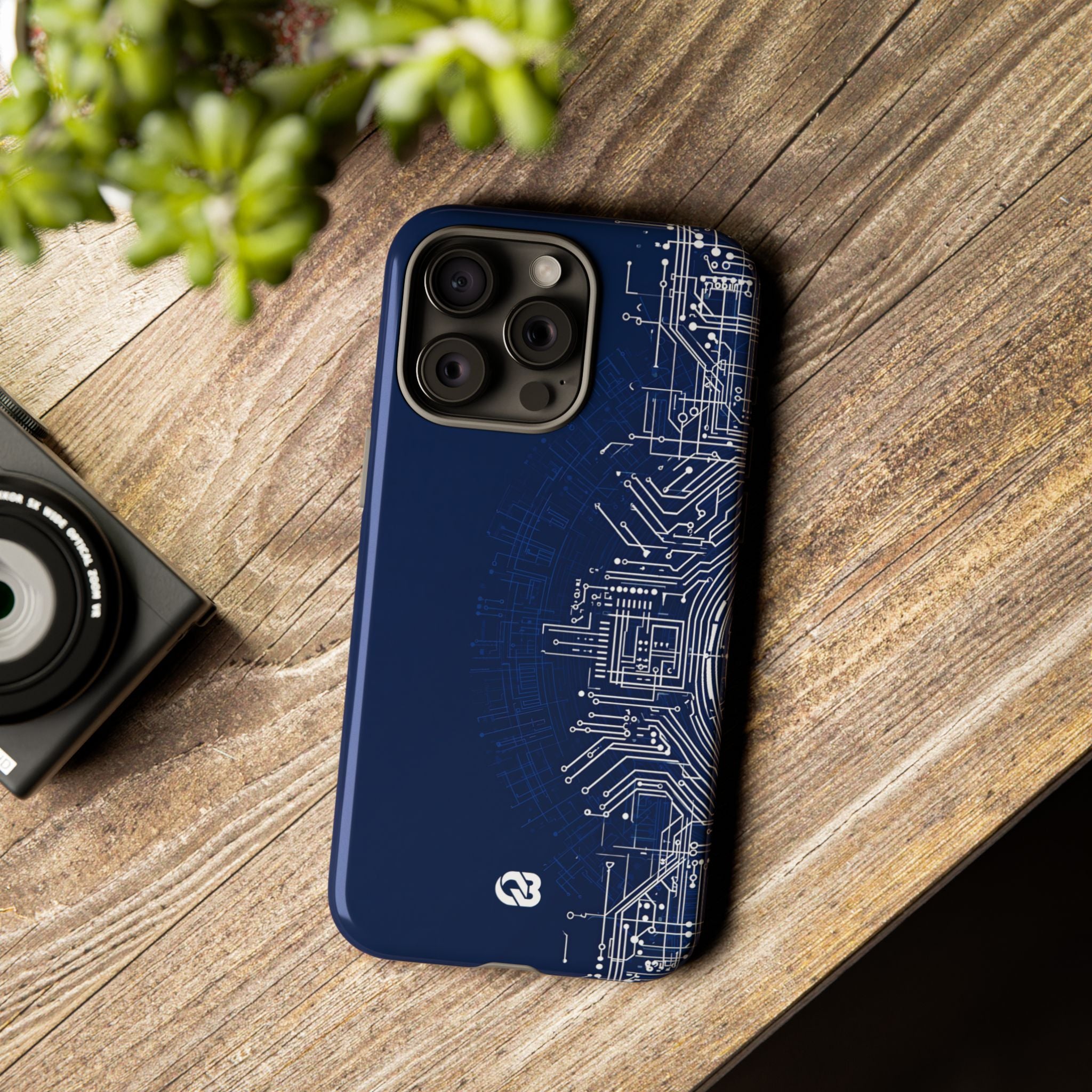 Blue Tough Phone Case for iPhone - Cobalt Circuit Logic