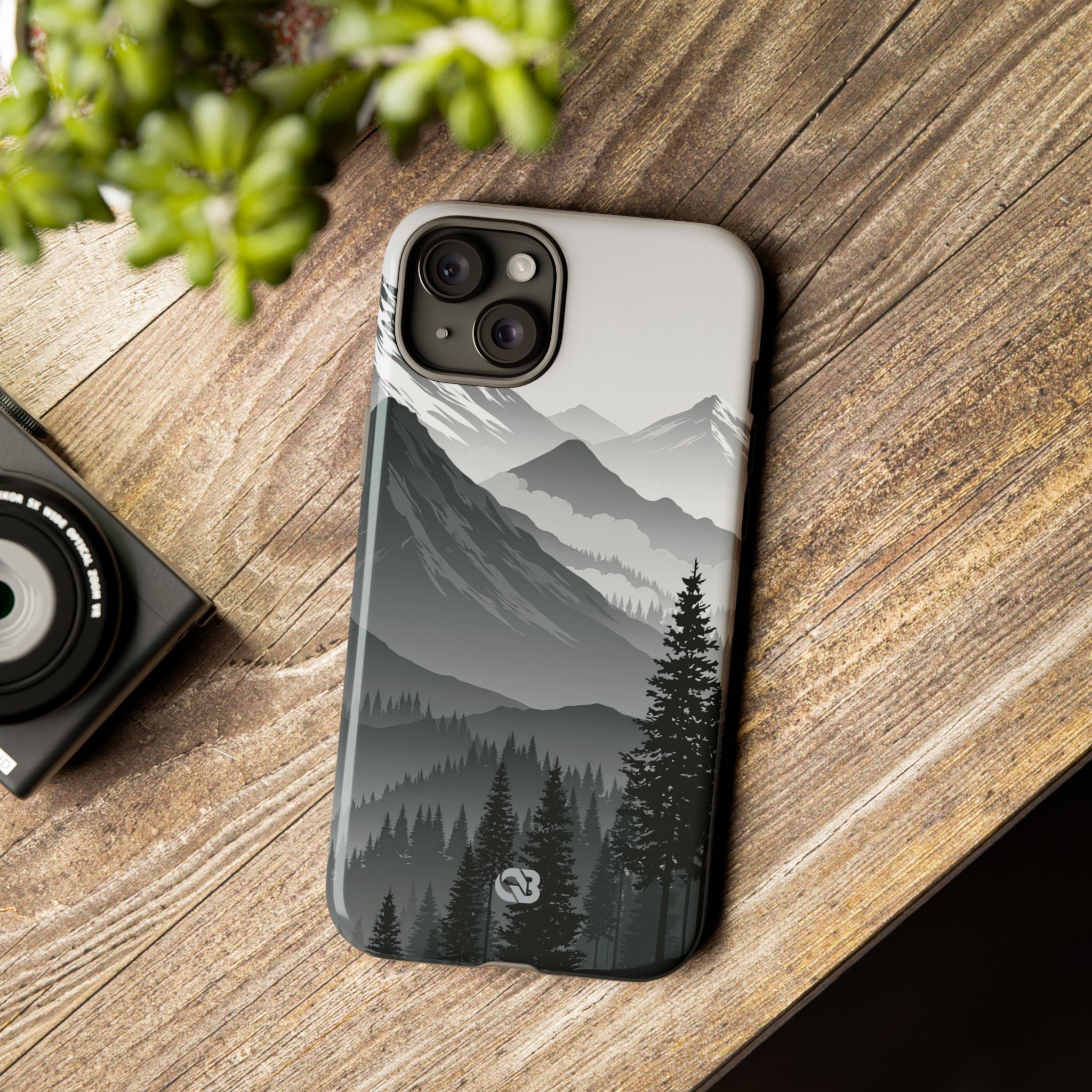 Grey Tough Phone Case for iPhone - Granite Ridge Mist