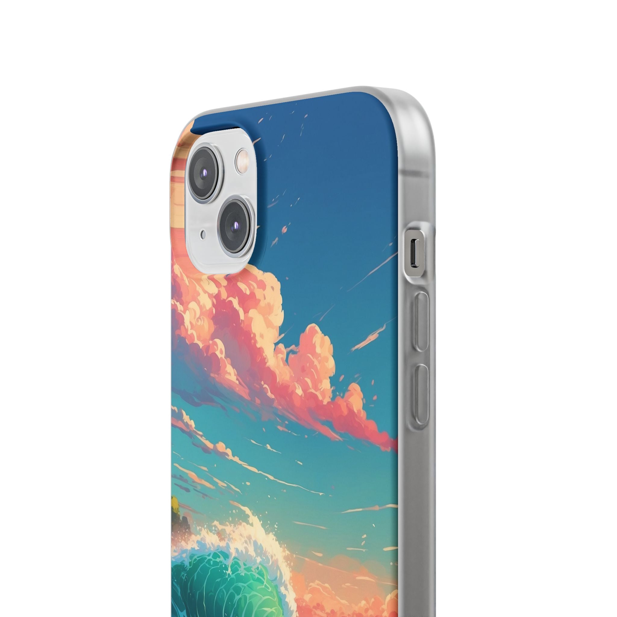 Turkoosi Curl iPhone 14 Plus -pehmeä suojakotelo