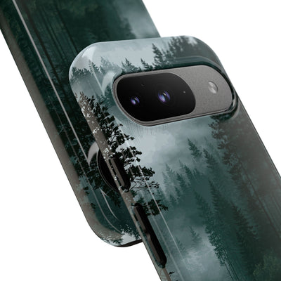 Green Tough Phone Case for Google Pixel - Misty Evergreen Mirror