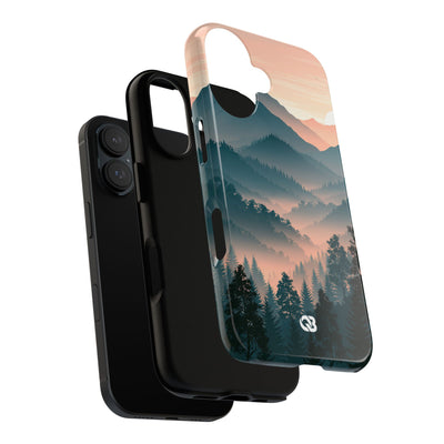 Teal Tough Phone Case for iPhone - Alpine Teal Horizon