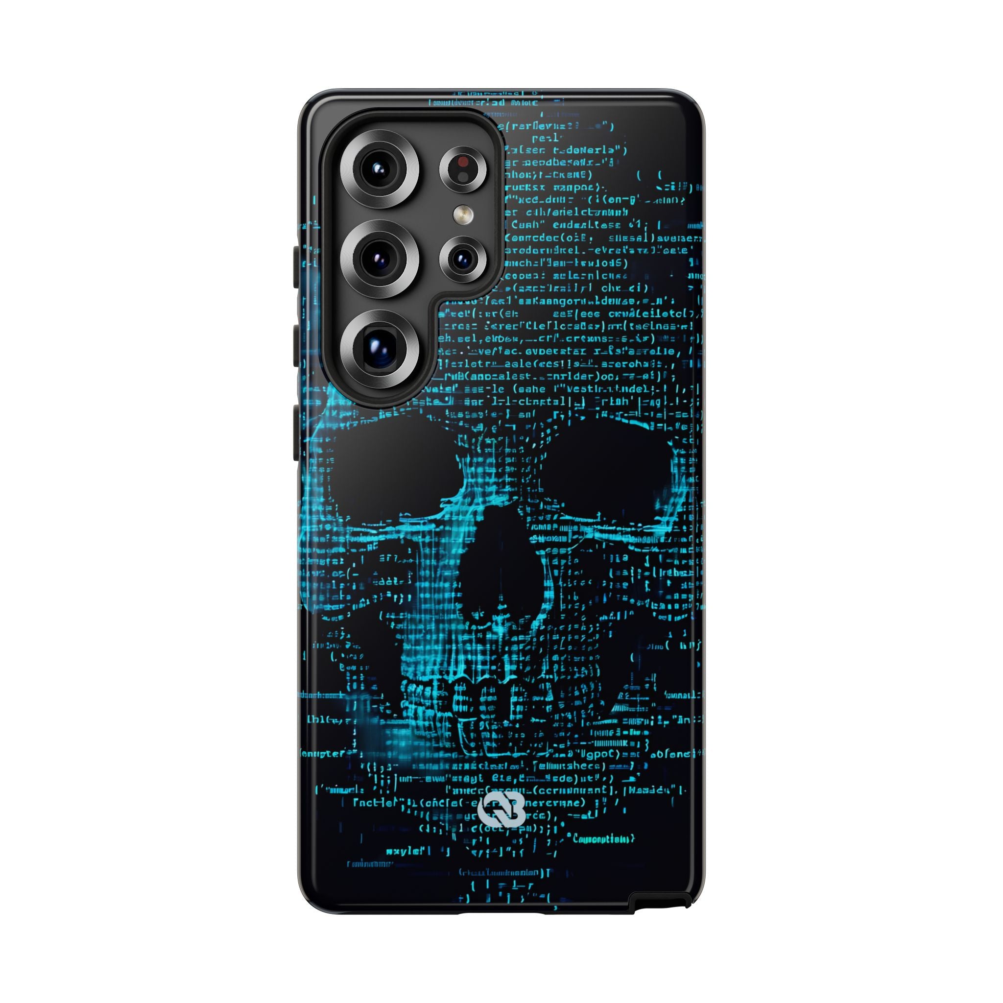 Cyan Glitch Skull · Tough Phone Case for Samsung