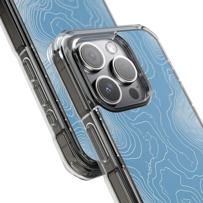 Blue Impact MagSafe Phone Case for iPhone - Glacial Ridge Topo