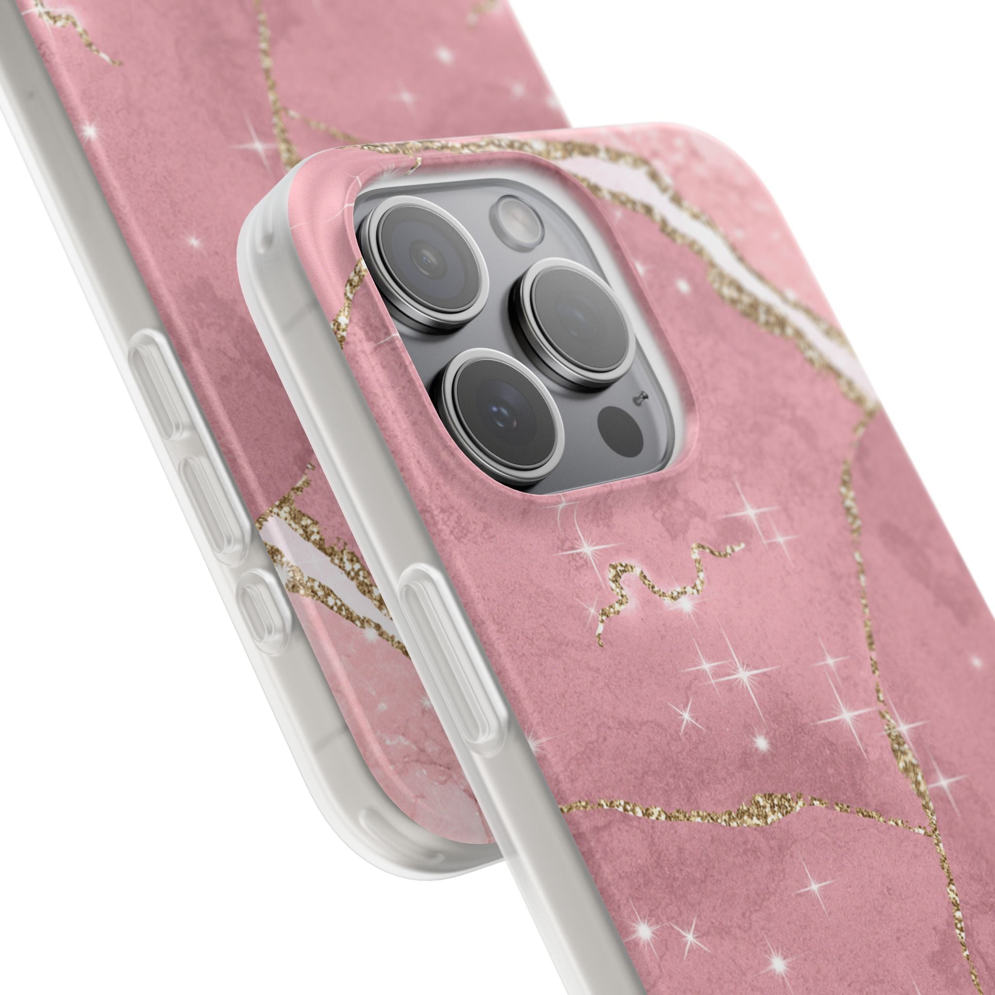 Rose Sparkle Marble · Soft Coque de téléphone pour iPhone