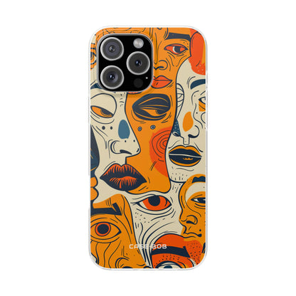 Tangled Faces Sunset iPhone 16 Pro Max -pehmeä suojakotelo