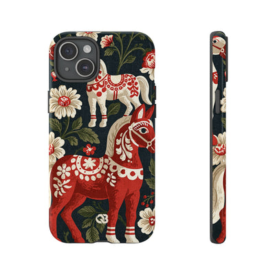 Nordic Dala Meadow · Tough Phone Case for iPhone · Red
