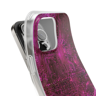 Magenta Circuit Trace · Lite Phone Case for iPhone ·  Pink