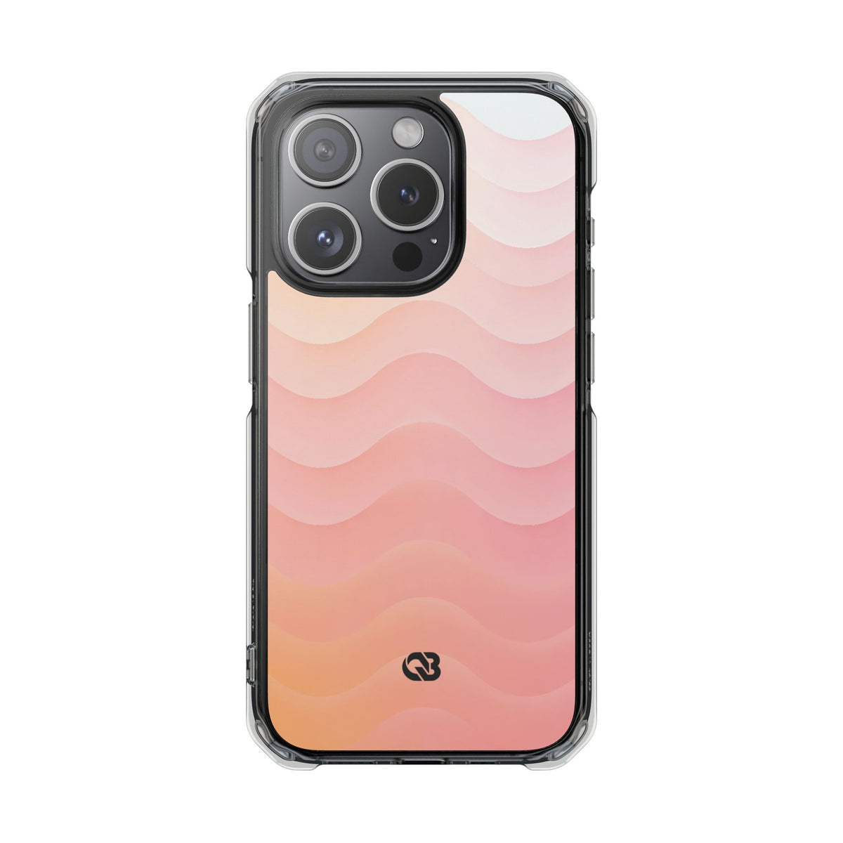 Blush Horizon Waves · Clear Impact Magnetic Phone Case for iPhone · Pink
