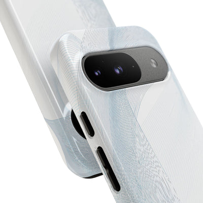 White Tough Phone Case for Google Pixel - Arctic Line Current