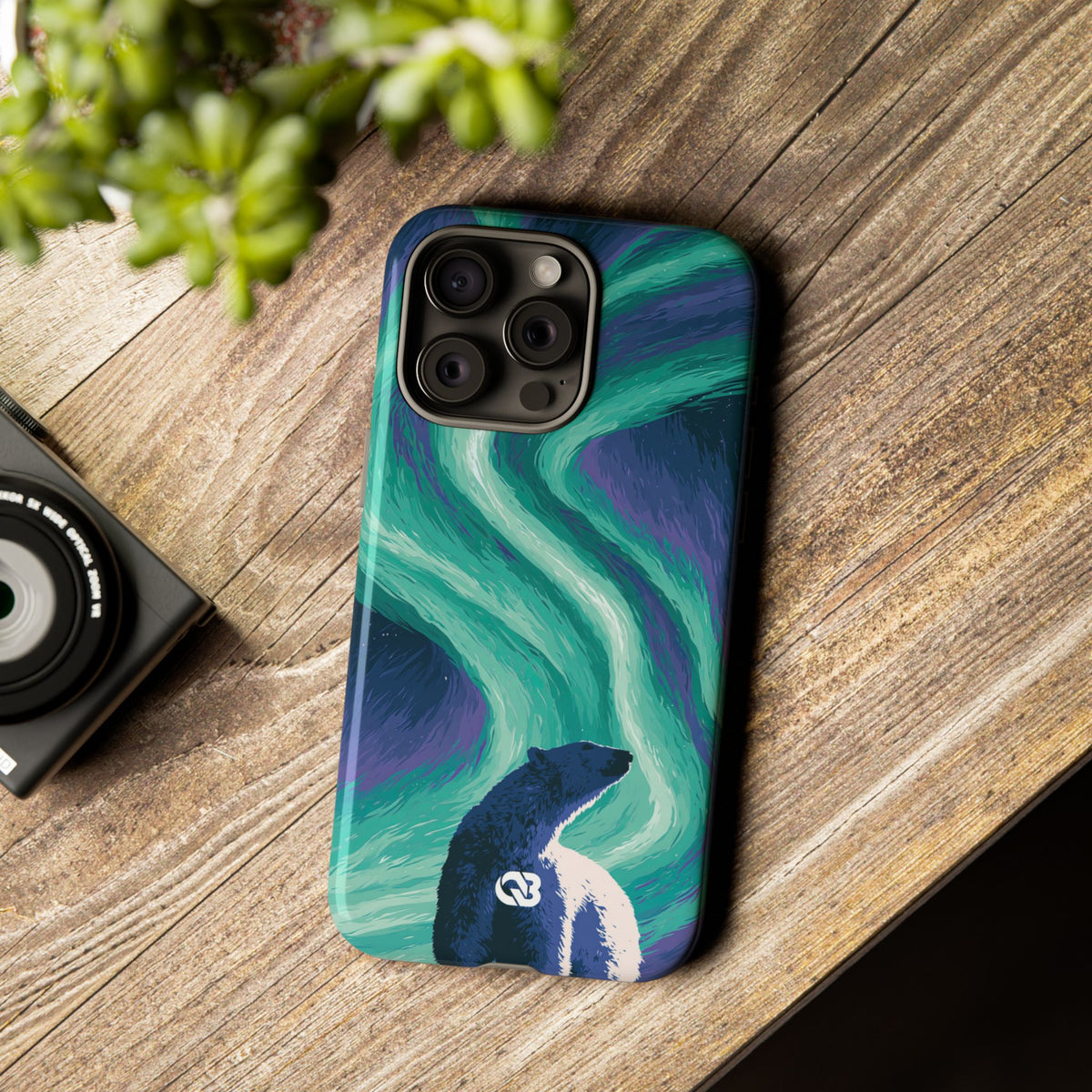 Arctic Aurora Bear · Tough Phone Case for iPhone · Teal