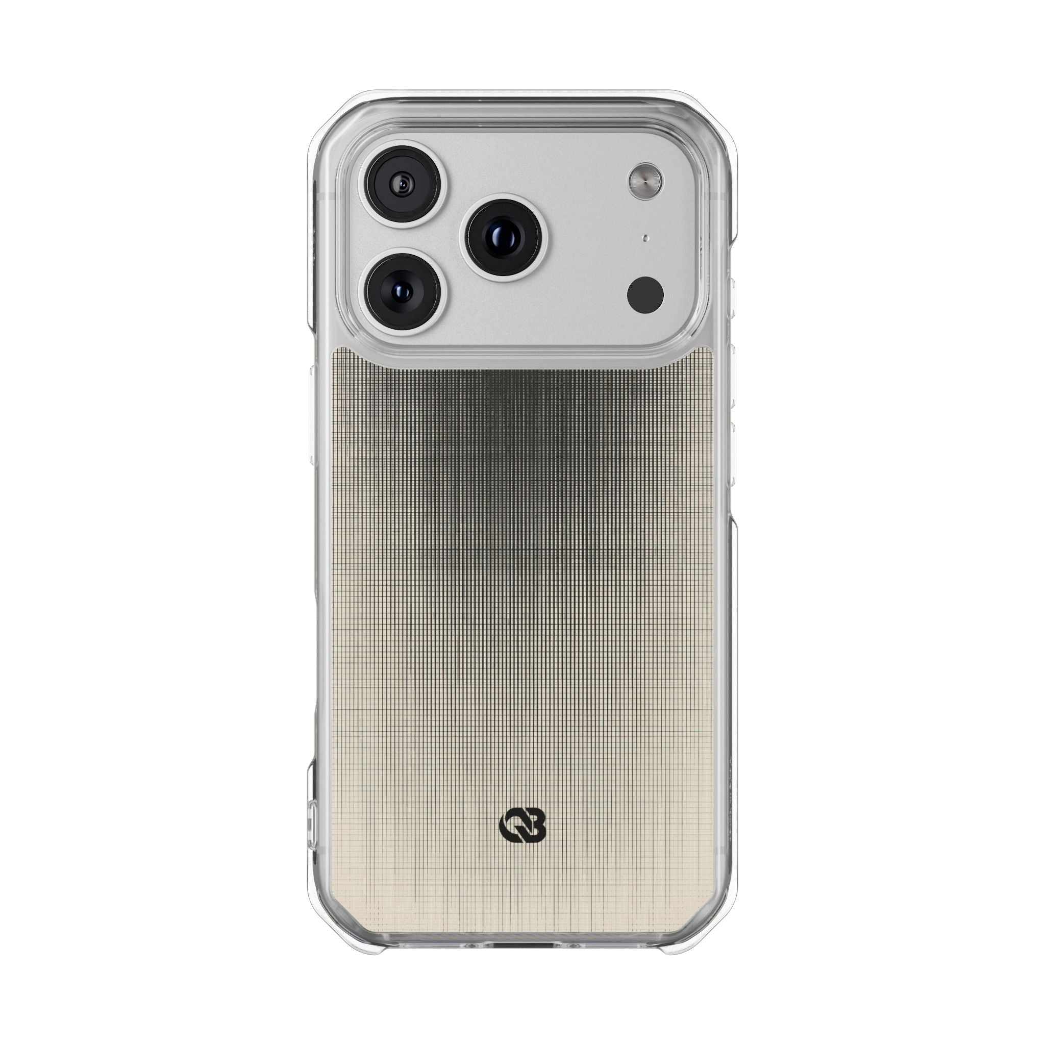 Beige Impact MagSafe Phone Case for iPhone - Carbon Screen Grid
