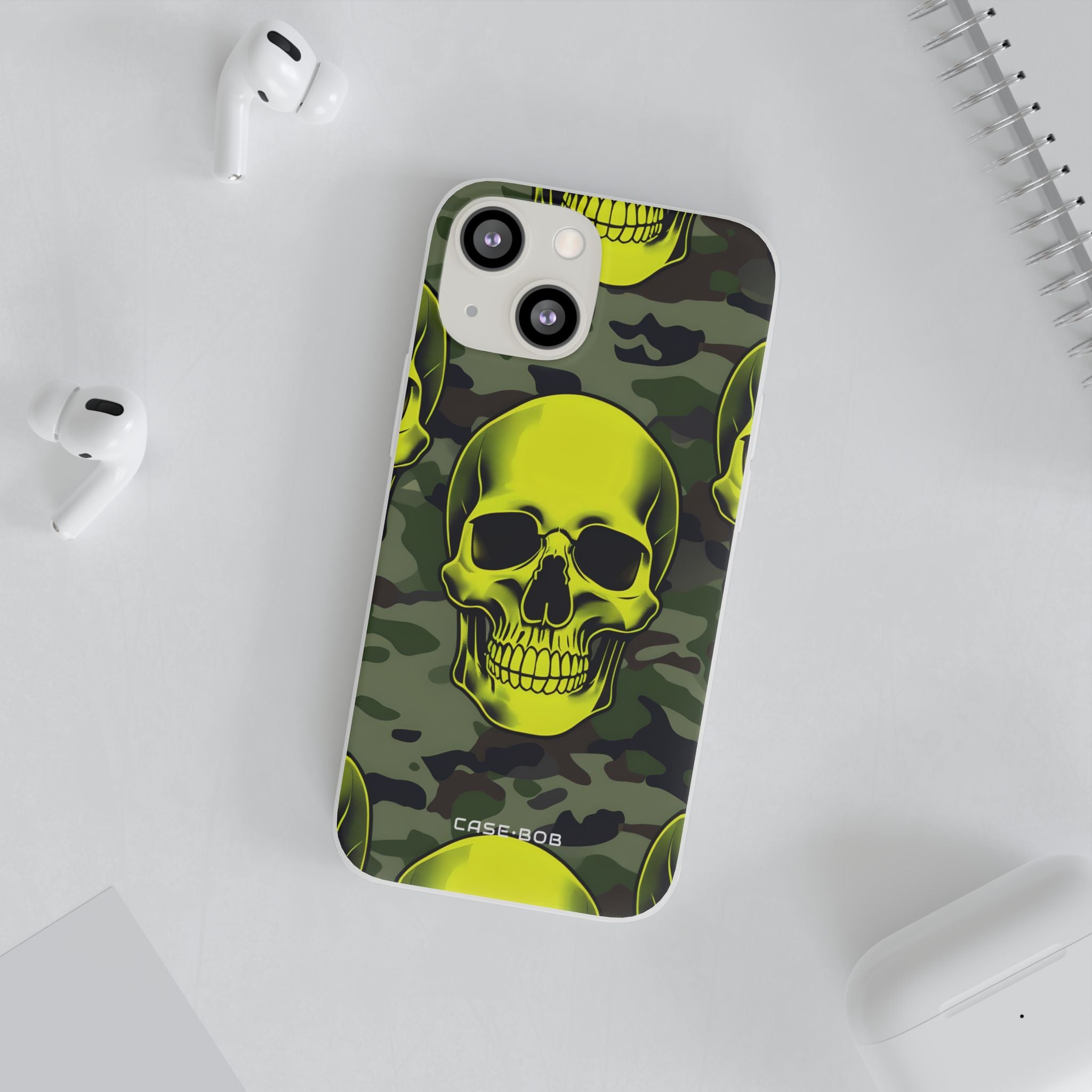 Neon Schädel Camo iPhone 13 mini Case - Soft