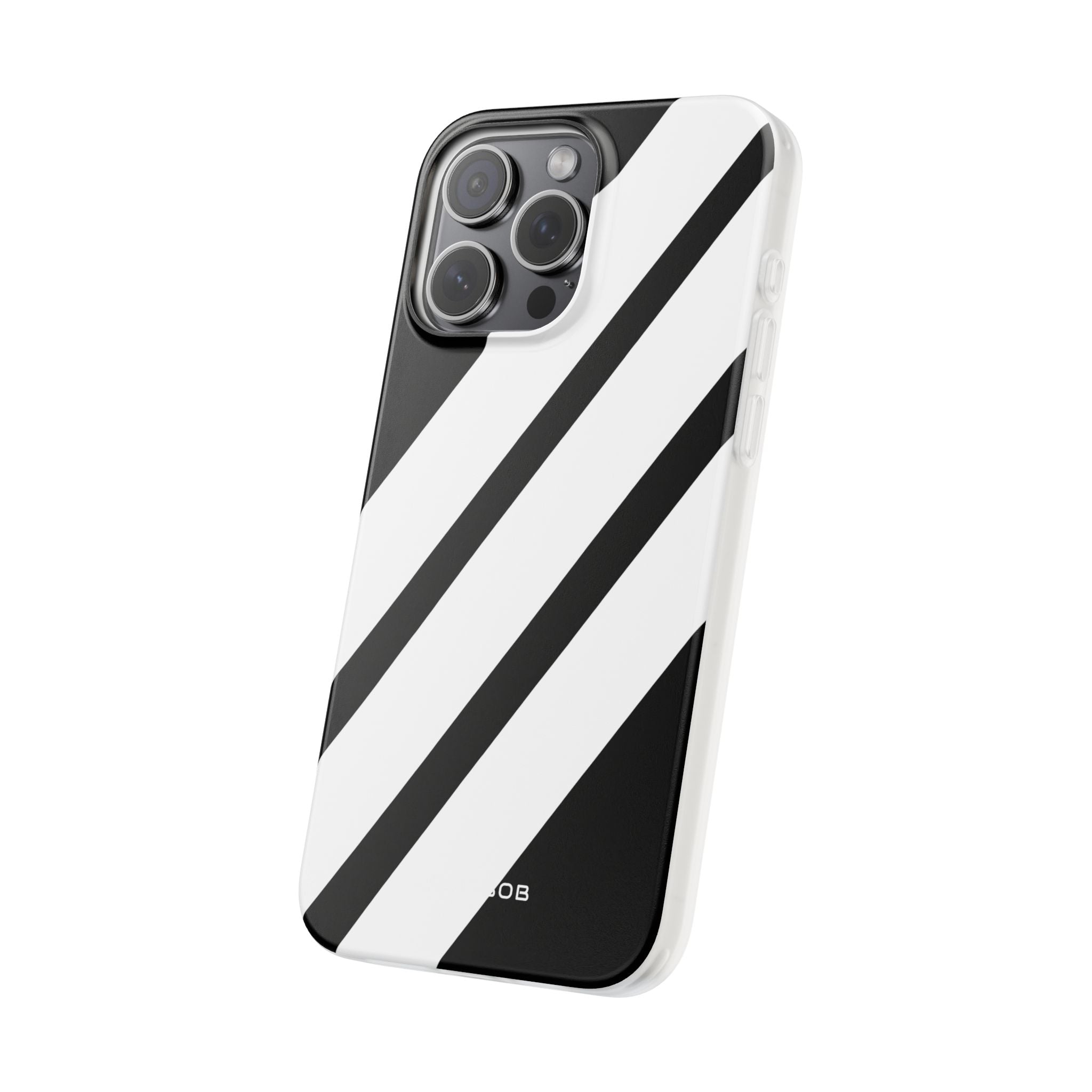 Diagonale Streifen Noir iPhone 15 Pro Max Case - Soft