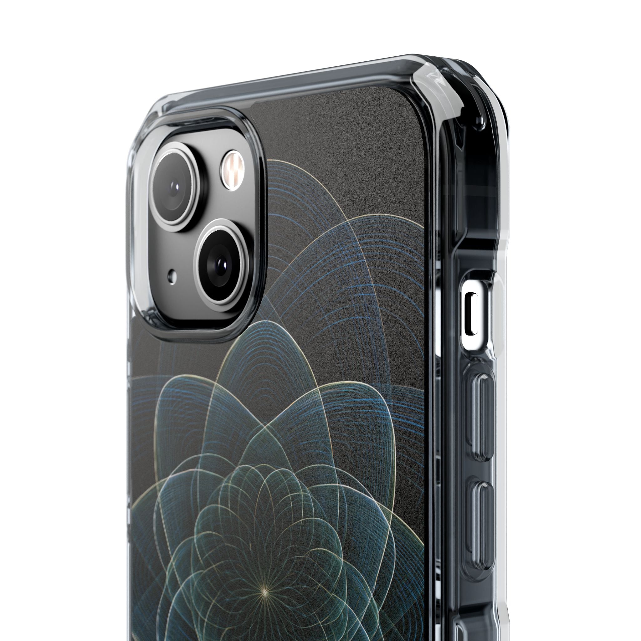 Blue Impact MagSafe Phone Case for iPhone - Celestial Wireframe Bloom