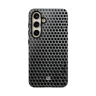 Silver Tough Phone Case for Samsung - Brutalist Steel Mesh