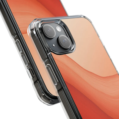 Terracotta Flow · Clear Impact Magnetic Phone Case for iPhone · Orange