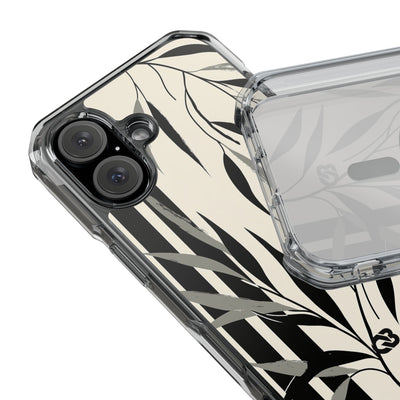 Beige Impact MagSafe Phone Case for iPhone - Soot Leaf Sketch