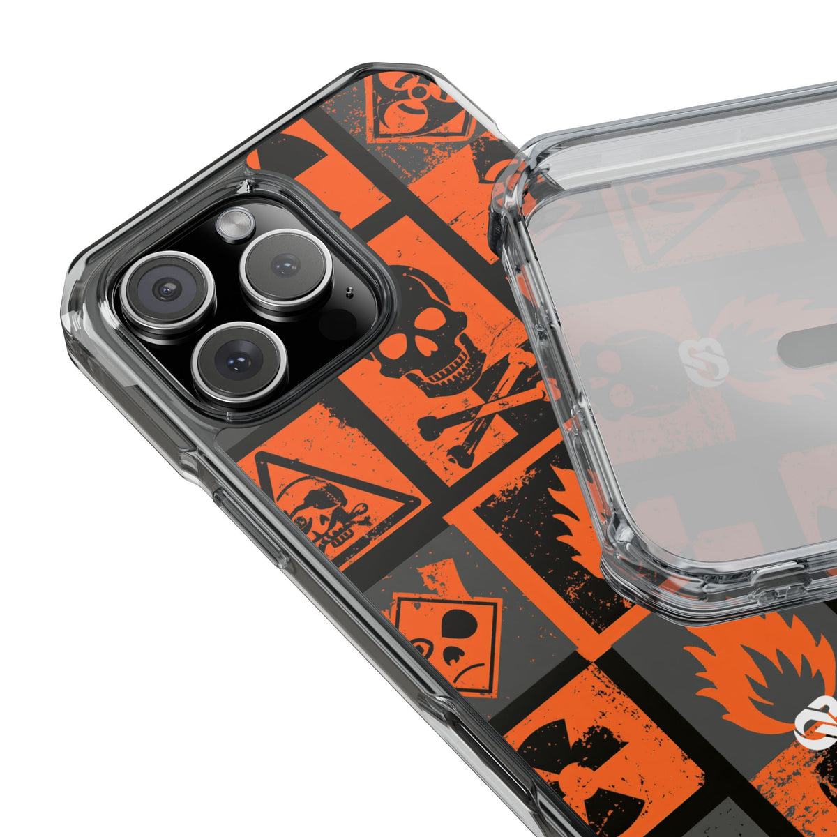 Urban Hazard · Clear Impact Magnetic Phone Case for iPhone · Orange