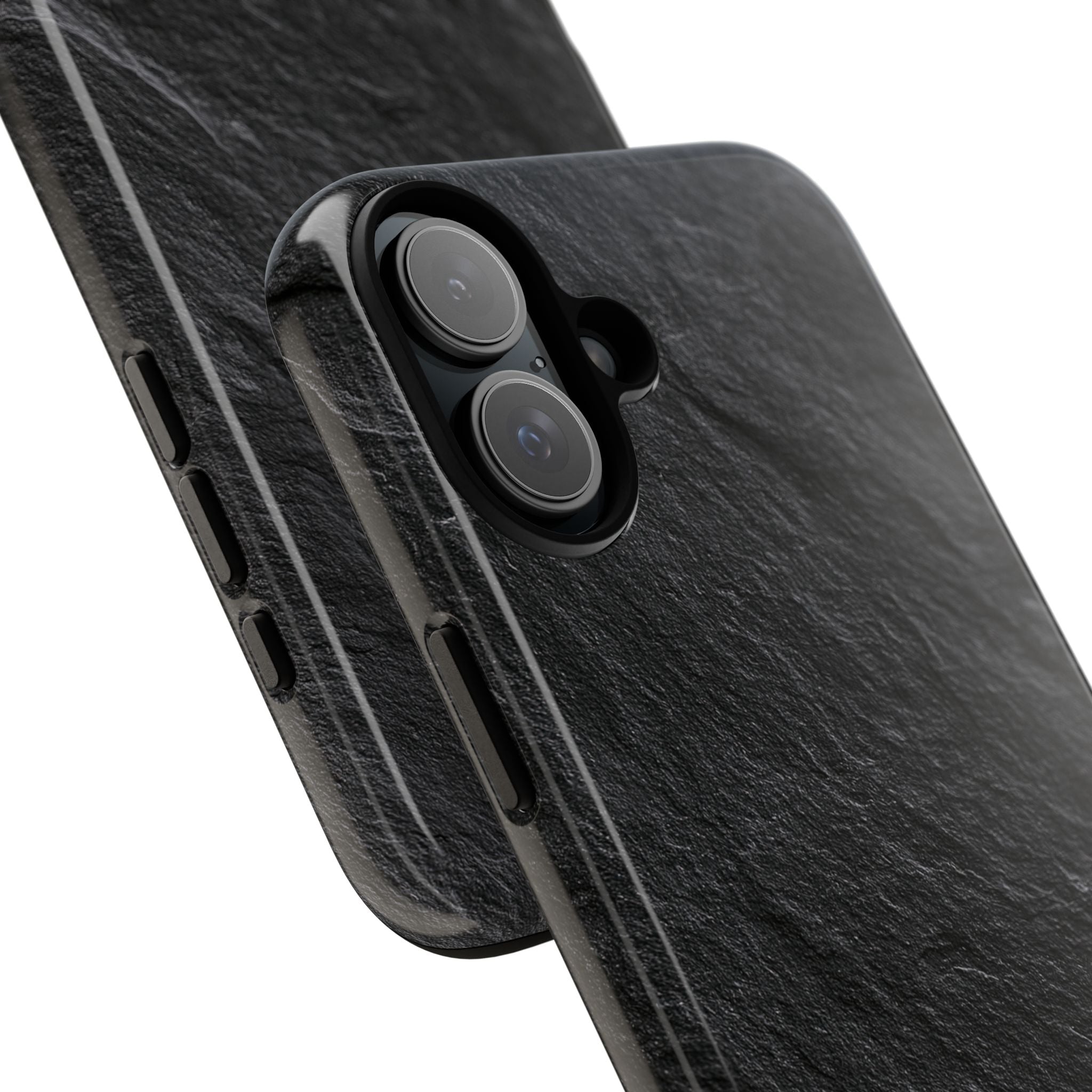 Black Tough Phone Case for iPhone - Raw Obsidian Slate