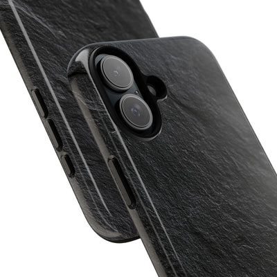 Black Tough Phone Case for iPhone - Raw Obsidian Slate