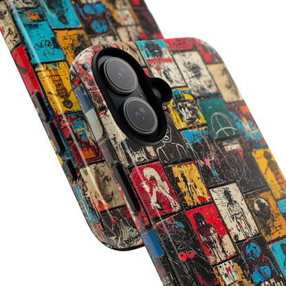 Sketch Grid Crimson iPhone 16 Plus Case - Tough