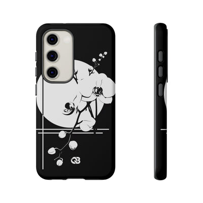 Black Tough Phone Case for Samsung - Lunar Orchid Grid