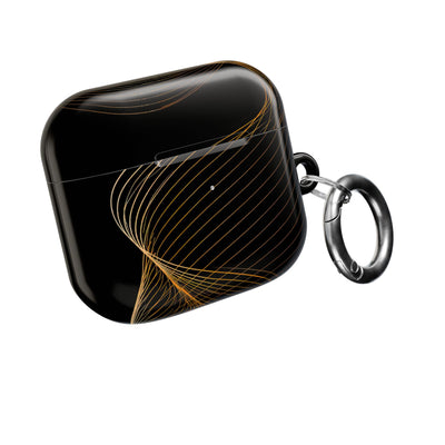Golden Contour Flow · Hard Case for AirPods & AirPods Pro · Black